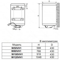 Водонагреватель электрический De Luxe W50VH10