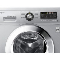 Стиральная машина LG F1296TD4 inverter, серебро/хром, 8кг